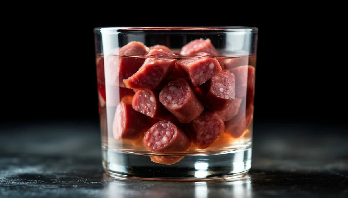 Waarom u voortaan altijd een plakje worst in een glas water legt