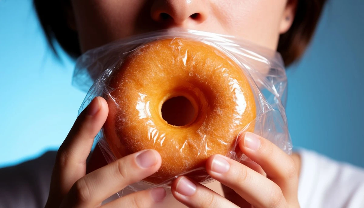 Waarom TikTokkers plasticfolie in hun mond stoppen voor ze gaan eten