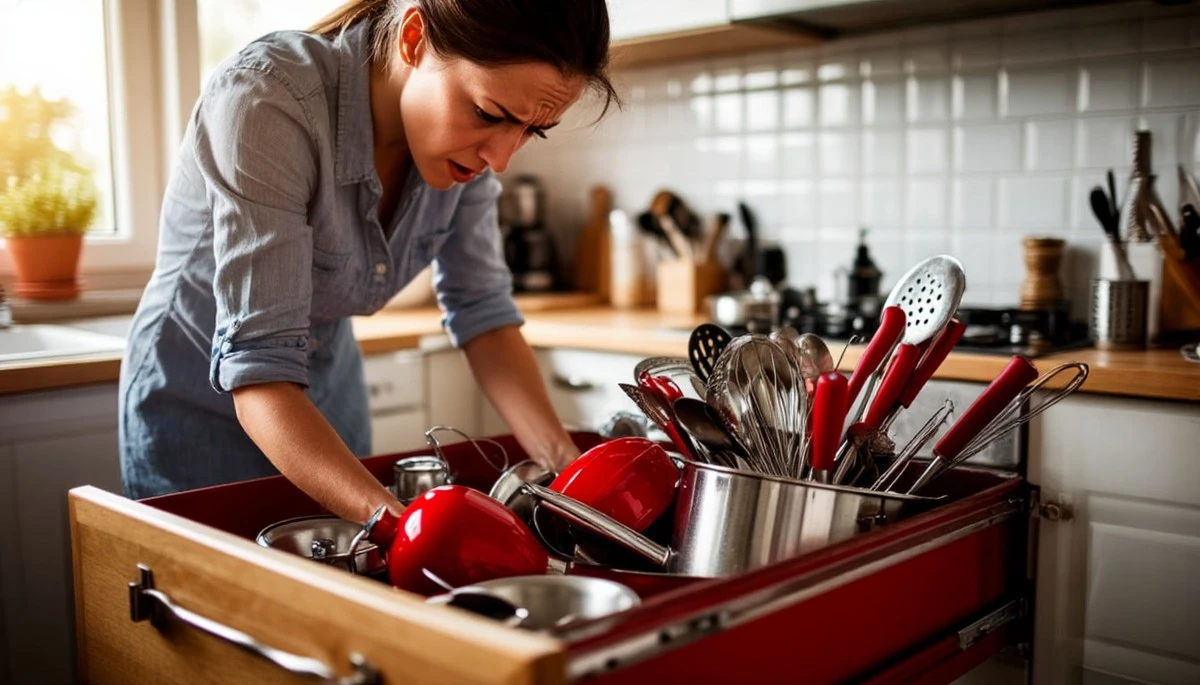 Dankzij dit rode keukenhulpje verliest u 40% ruimte: weg ermee!