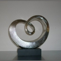 sculptuur cuore zilver