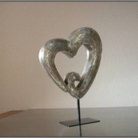 sculptuur cuore poly zilver